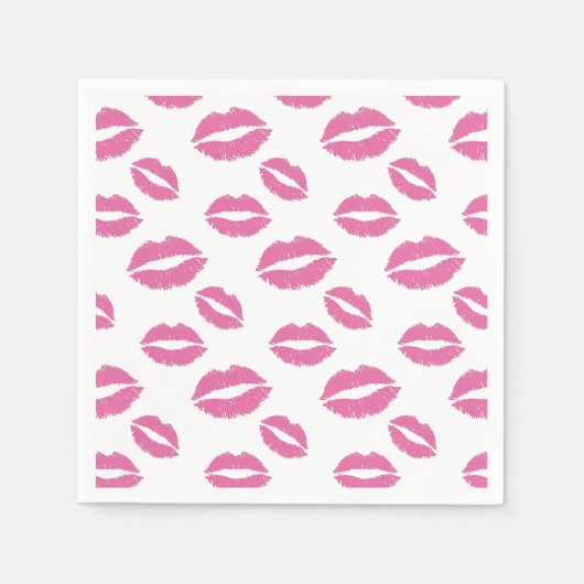 Hot Pink Lips Kiss Patroon Meisje Sweet 16 Servet (Voorkant)