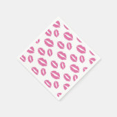 Hot Pink Lips Kiss Patroon Meisje Sweet 16 Servet (Hoek)