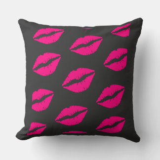 Hot Pink Lips Pattern Graphic pillow Kussen
