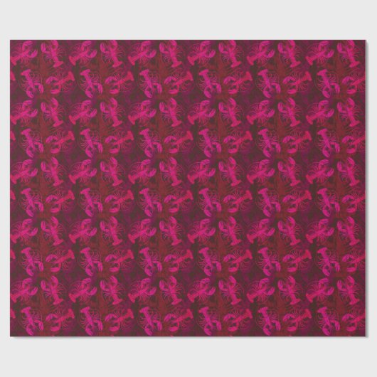 Hot Pink Lobster Beach Party Cadeaupapier (Vlak)