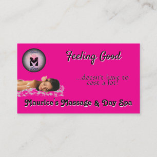 Hot Pink Massage Day Spa Logo Professional Visitekaartje