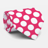 Hot Pink met witte poka Dots Retro Stropdas (Opgerold)