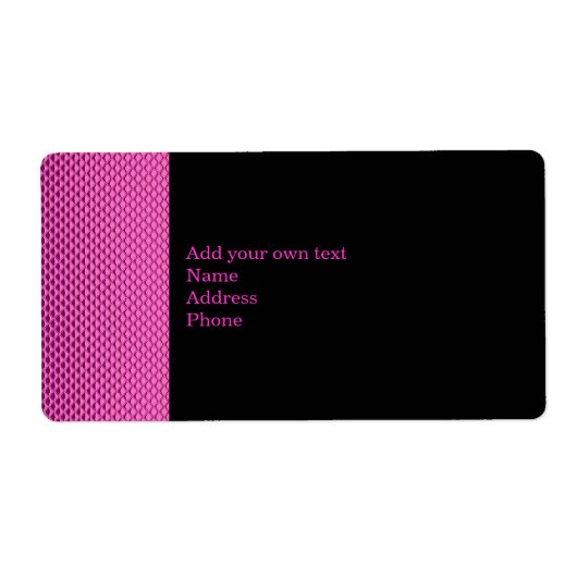 Hot Pink Metal Glitter Zwart Label Gift Sticker (Voorkant)