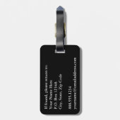 Hot Pink Metallic Glitter Modern Elegant Monogram Bagagelabel (Achterkant verticaal)