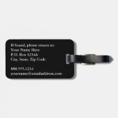 Hot Pink Metallic Glitter Modern Elegant Monogram Bagagelabel (Achterkant horizontaal)