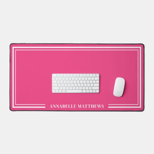 Hot Pink Minimalist Monogram (Clavier et souris)