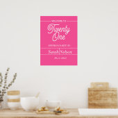 Hot Pink Modern 21e Poster van de Birthday Party (Keuken)