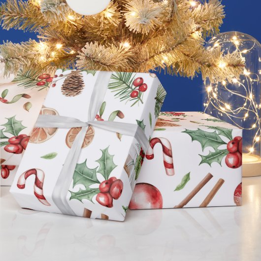 Hot Pink Modern Groovy kerst Cadeaupapier (Feestdagen)