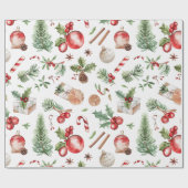 Hot Pink Modern Groovy kerst Cadeaupapier (Vlak)