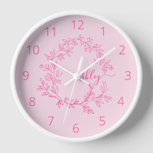 Hot Pink Modern Script Girly Monogram Naam
