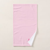 Hot Pink Modern Script Girly Monogram Naam Bad Handdoek (Handdoek)