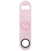 Hot Pink Modern Script Girly Monogram Naam Speed Flessenopener (Voorkant)