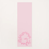 Hot Pink Modern Script Girly Monogram Naam Yogamat (Voorkant)