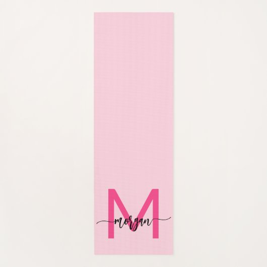 Hot Pink Modern Script Girly Monogram Naam Yogamat