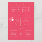 Hot Pink Modern Wedding Infographic Programma (Achterkant)