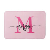 Hot Pink Monogram Dorm Room voor meisjes Badmat (Voorkant)