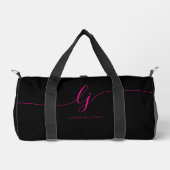Hot Pink Monogram Modern Girl's Script Initialen Plunjezak (Voorkant)