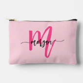 Hot Pink Monogram Naam Meisje Script Etui (Voorkant)