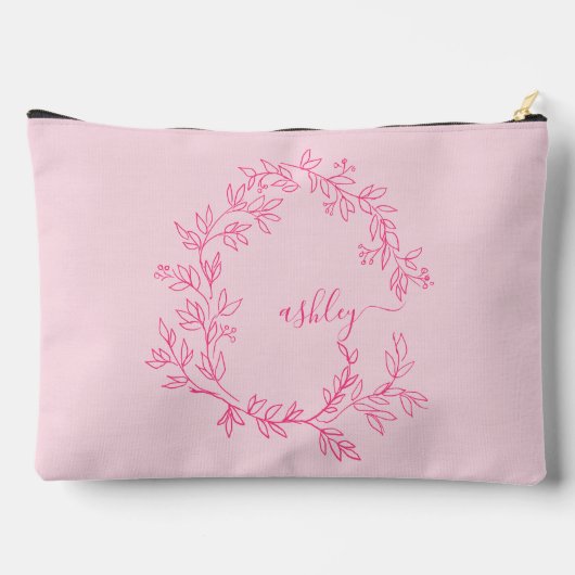 Hot Pink Monogram Naam Meisje Script Etui (Achterkant)