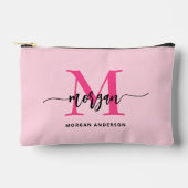 Hot Pink Monogram Naam Meisje Script Etui (Voorkant)