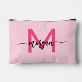 Hot Pink Monogram Naam Meisje Script Etui (Voorkant)