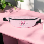 Hot Pink Monogram Naam Meisje Script Heuptasje