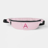 Hot Pink Monogram Naam Meisje Script Heuptasje (Voorkant)