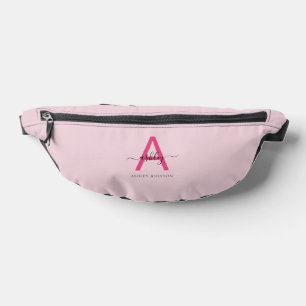 Hot Pink Monogram Naam Meisje Script Heuptasje