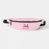 Hot Pink Monogram Naam Meisje Script Heuptasje (Voorkant)