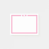 Hot Pink Monogram Post-it® Notes (Voorkant)