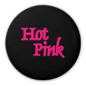 Hot Pink mot noir ceramique bouton (Devant)