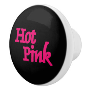 Hot Pink mot noir ceramique bouton