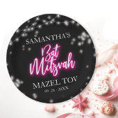 Hot Pink Neon-Theme Bat Mitswa Papieren Bordje