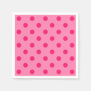 Hot Pink op Pink Polka Dots Patroonontwerp Servet