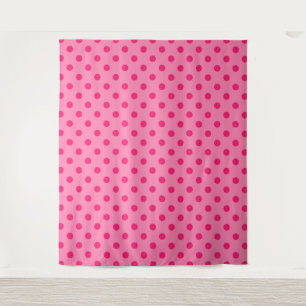 Hot Pink op Pink Polka Dots Patroonontwerp Wandkleed