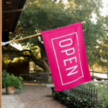 HOT PINK OPEN SIGN-VLAG