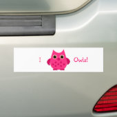 Hot Pink Owl Bumpersticker (Op auto)