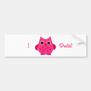 Hot Pink Owl Bumpersticker