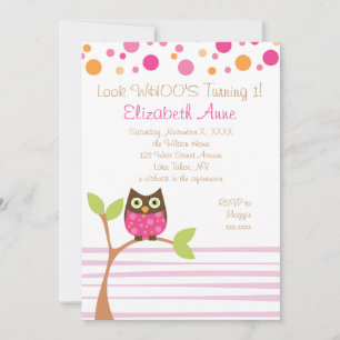 Hot Pink Owl Kaart