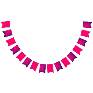 Hot Pink Paarse Mix Vlaggenlijn – Aanpasbaar Vlaggetjes