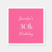 Hot Pink Papieren servetten, 30e verjaardagsfeestj Servetten (Voorkant)
