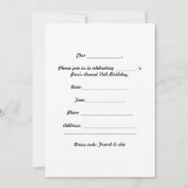 Hot Pink Paris Tour Eiffel Invitation de fête d'an (Dos)