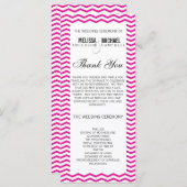 Hot Pink Perfect Chevron / Zig Zag Wedding Program Programma (Voorkant / Achterkant)