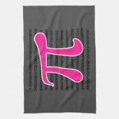 Hot Pink Pi-symbool Theedoek (Verticaal)