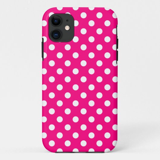 Hot Pink Polka Dot iPhone 5/5S Hoesje (Achterkant)