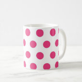  Hot Pink Polka Dots Pattern Coffee Mok (Voorkant rechts)