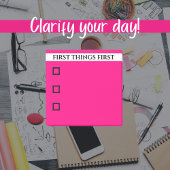 Hot Pink Priorities  checklist Post-it® Notes