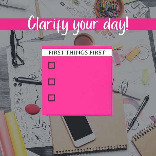 Hot Pink Priorities checklist Post-it® Notes