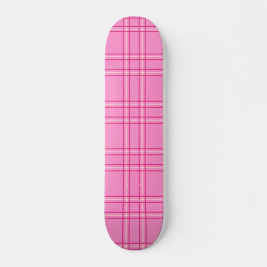 Hot Pink Pset Tartan Skateboard (Voorkant)