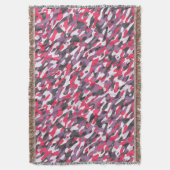 Hot pink, purple and black camo abstract deken (Voorkant Verticaal)